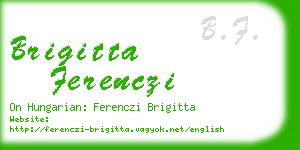 brigitta ferenczi business card